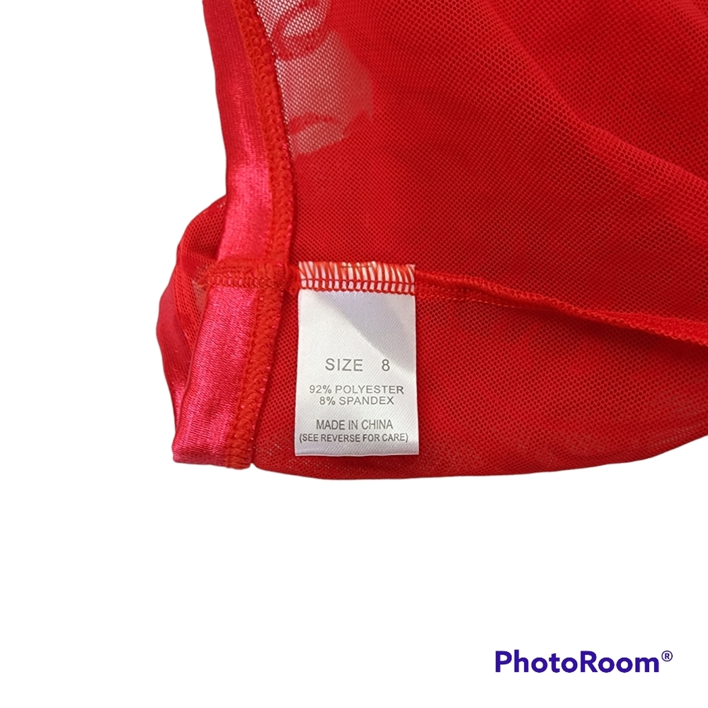 Lady Princess lace panties red boy shorts style satin trim nwt size 8 - Picture 7 of 9